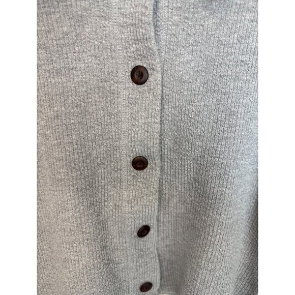Levis Womens Gray Ribbed Button-Up Cardigan Sweater With Folded Collar Size L - Picture 2 of 7
